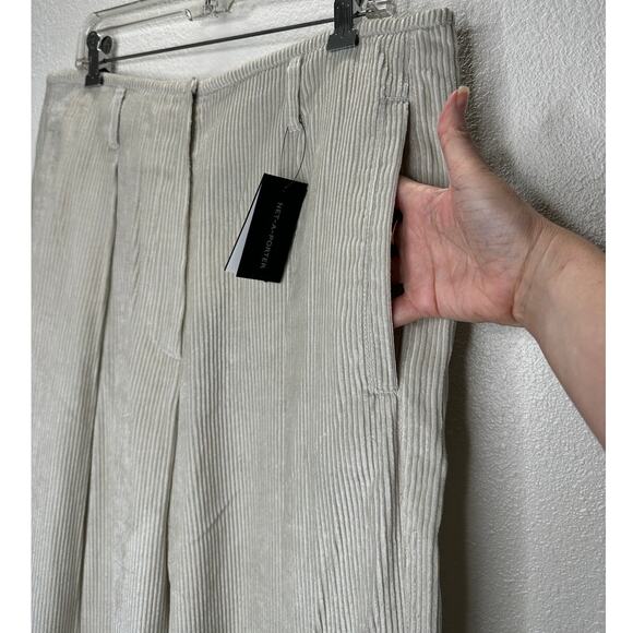 NWT Brunello Cucinelli Oversize Sand Beige Front Pleat Wide Leg Corduroy Pant 12 - Picture 4 of 16